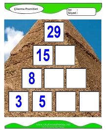 Çıkarma Pramidi Çalışma Sayfaları